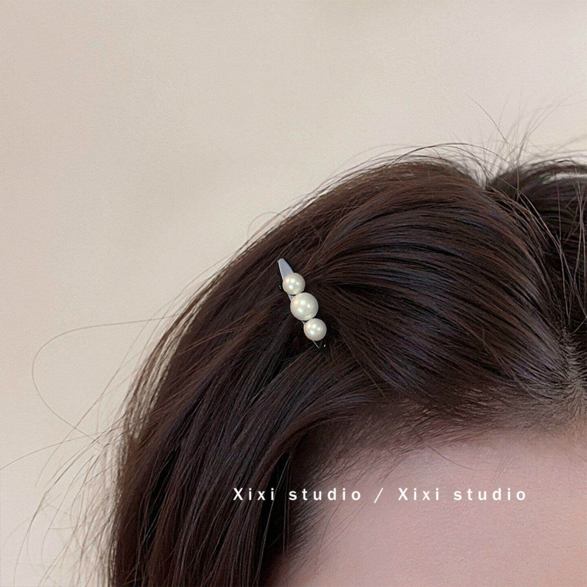 High-end light luxury pearl hair clips, edge clips, delicate side bang clips, women's mini small front-size hair clips, hair clips