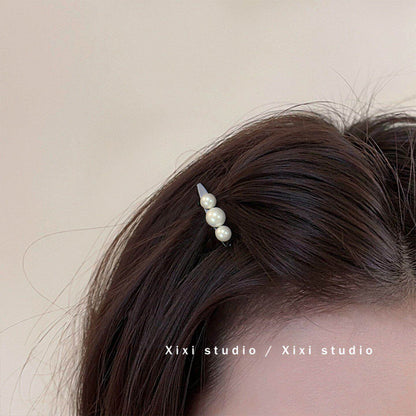 High-end light luxury pearl hair clips, edge clips, delicate side bang clips, women's mini small front-size hair clips, hair clips