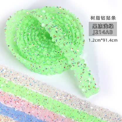 Resin Diamond Rhinestone Strips - Tear-Off Ready-to-Paste Sequins Hot Diamond Shoes Clothing Accessories and DIY crafty