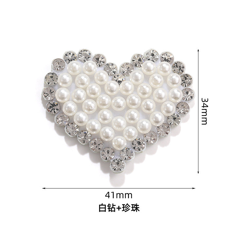 Rabbit Rhinestone Pearl Patch - Hot Diamond Sticker Clothes Shoes Flower Hair Accessories