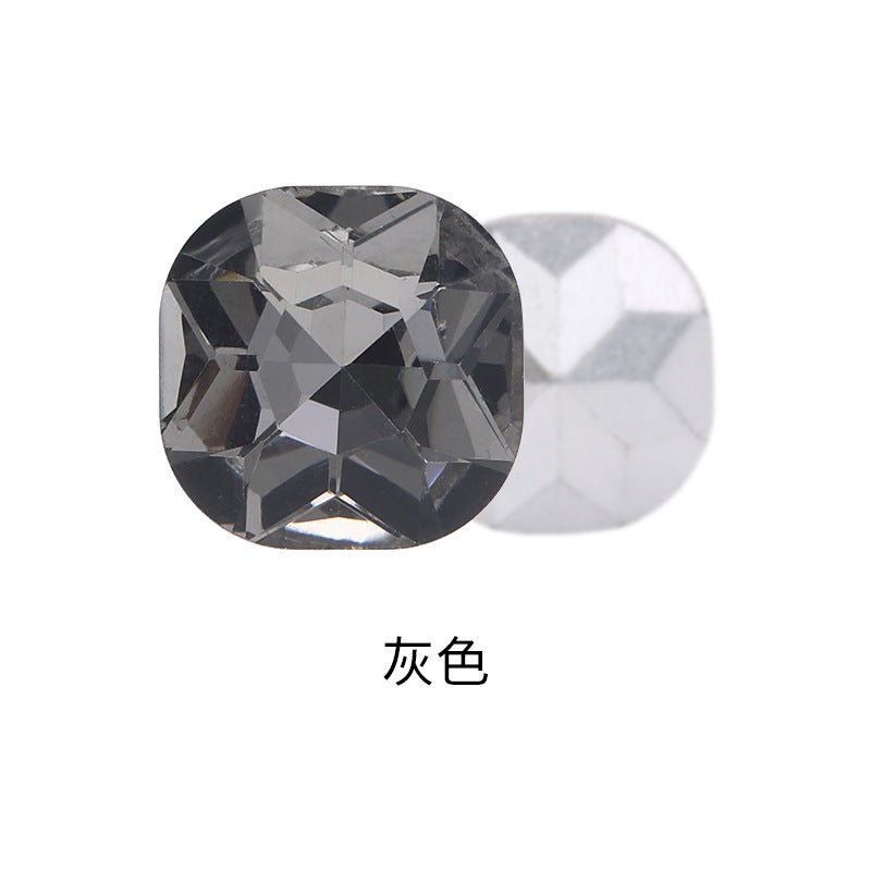 Fat square pointed sole special-shaped diamond earrings, nail art diamond accessories, shoes, bags, clothing, crystal accessories, pointed sole fat square diamonds
