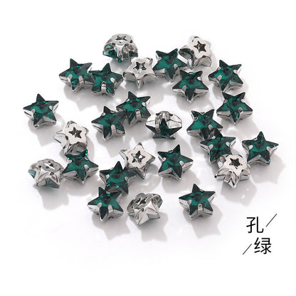 Best-selling 10mm five-pointed star stainless steel claw drill, ultra-glitter five-pointed star nail art clothing DIY accessory glass diamond