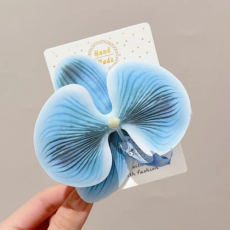 Flower hairpin female hottie photo headgear retro super fairy atmosphere blue beautiful new Chinese side clip hair accessories