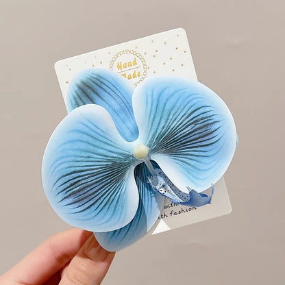 Flower hairpin female hottie photo headgear retro super fairy atmosphere blue beautiful new Chinese side clip hair accessories