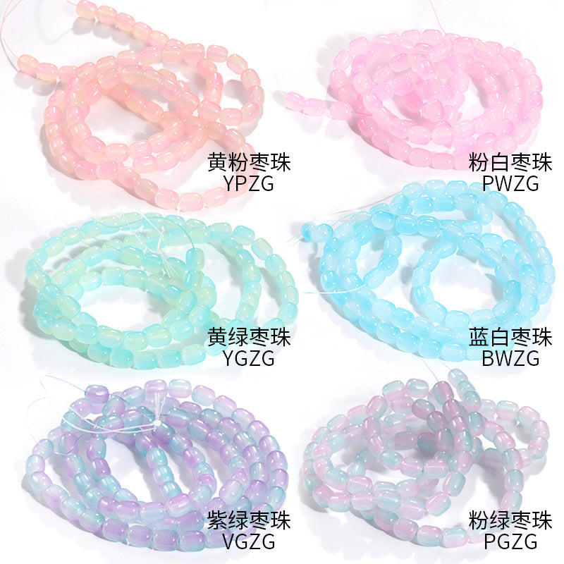 DIY Two-Color Date Bead - Handmade Loose Beads Bracelet Necklace Jewelry Accessories