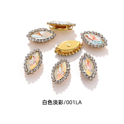 Horse Eye Sunflower Double-layer Hand-Stitched Diamond Shaped Edge Glass Diamond Clothing Bag DIY Accessories Manufacturer Wholesale