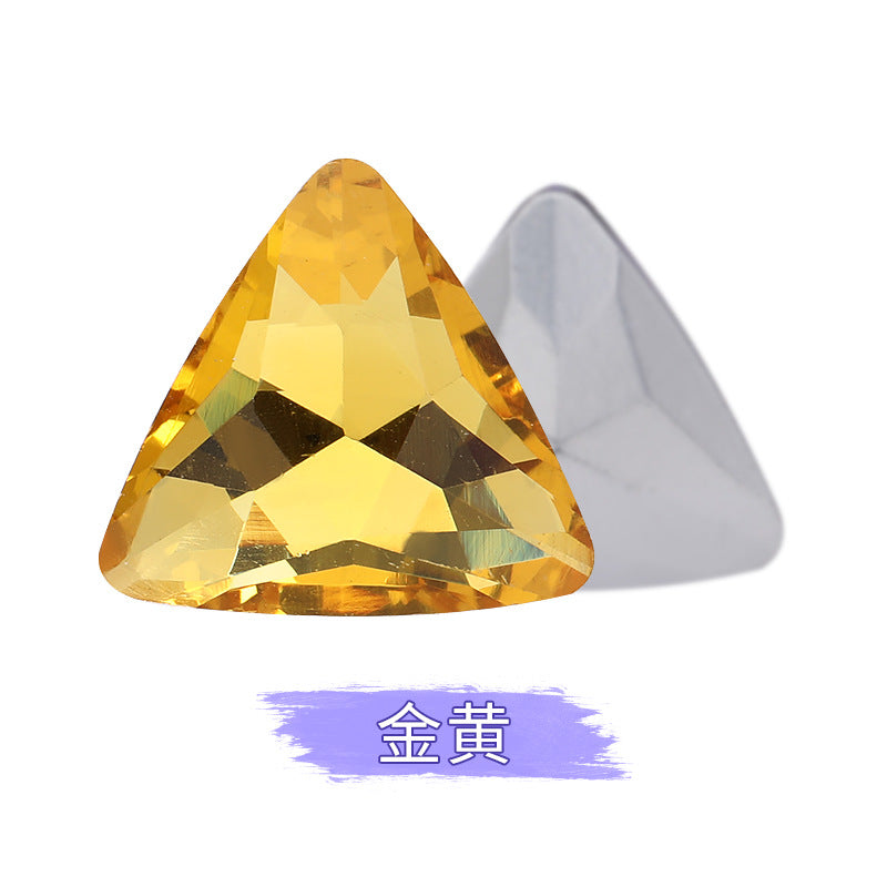 Pointed bottom triangular diamond, irregular rhinestone phone case, diamond attachment, diamond apparel, clothing, shoes, bags, crystal jewelry, accessories, pointed bottom triangular diamond
