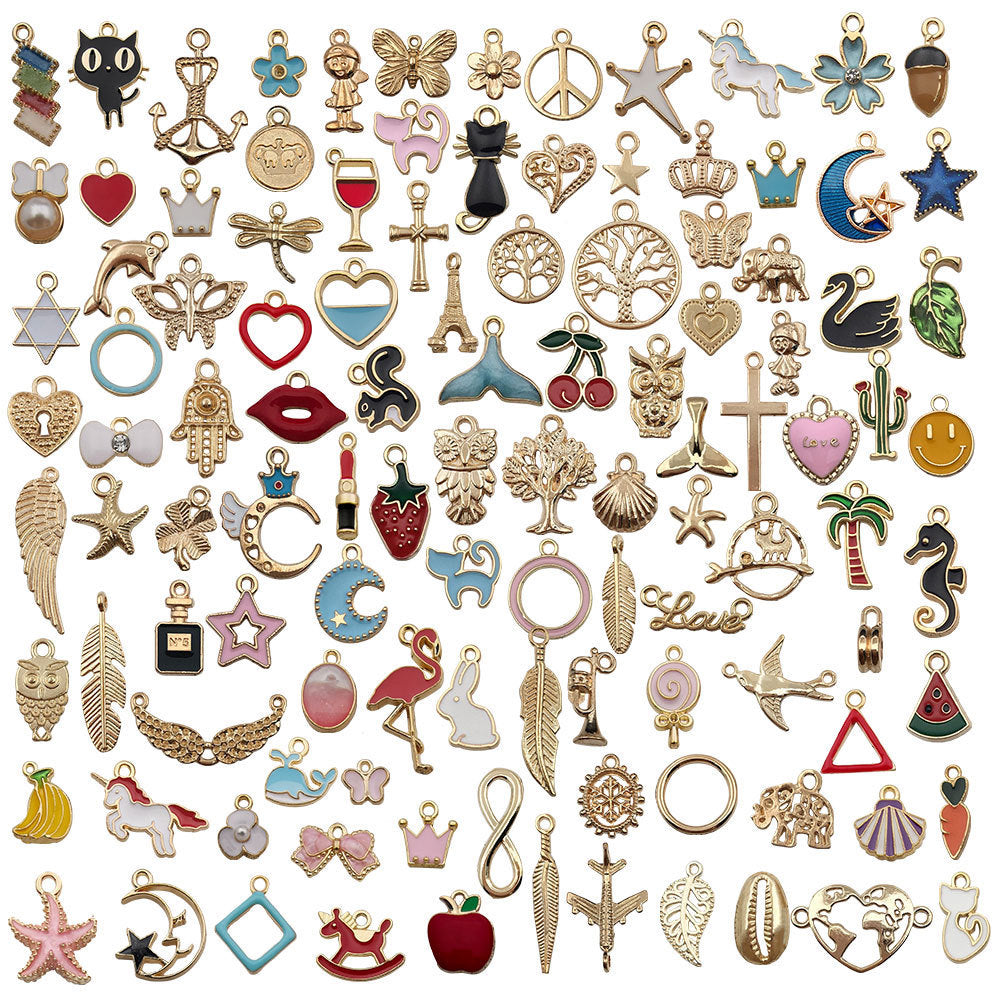 pendant Charms mix collections - Dripping Alloy DIY Bracelet Necklace Earring Key Ring Pendant
