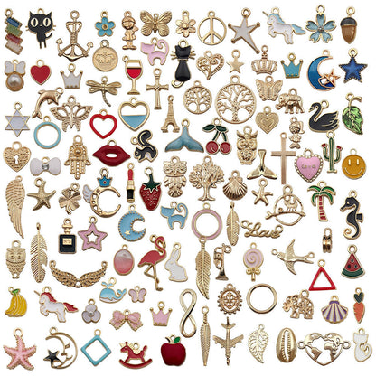 pendant Charms mix collections - Dripping Alloy DIY Bracelet Necklace Earring Key Ring Pendant