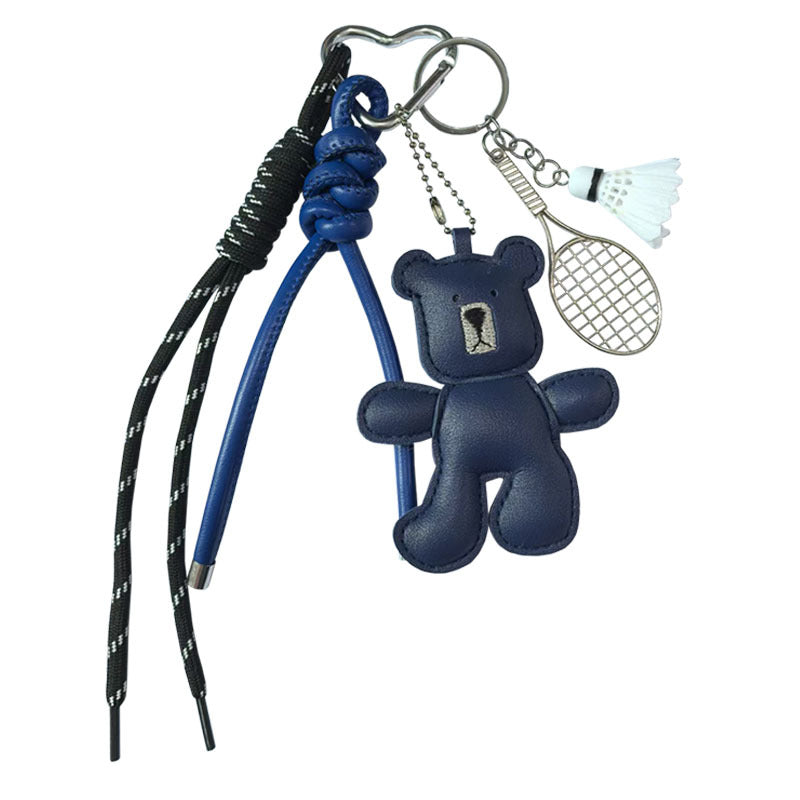 Dumb bear braided lanyard car keychain pendant cartoon cute bag charm mobile phone lanyard cute pendant