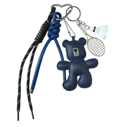 Dumb bear braided lanyard car keychain pendant cartoon cute bag charm mobile phone lanyard cute pendant