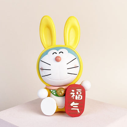 8 Year of the Rabbit wishes, blessings, jingle cats, Doraemon, figurines, fortune transfers, koi tides, birthday dolls, decorations