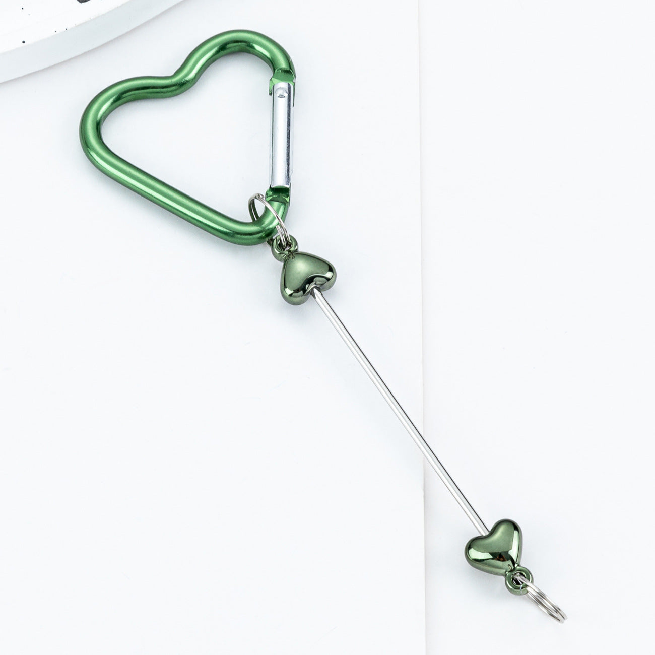DIY Beaded Love Carabiner - Metal Bag Hook Jewelry Outdoor Kettle Backpack Carabiner