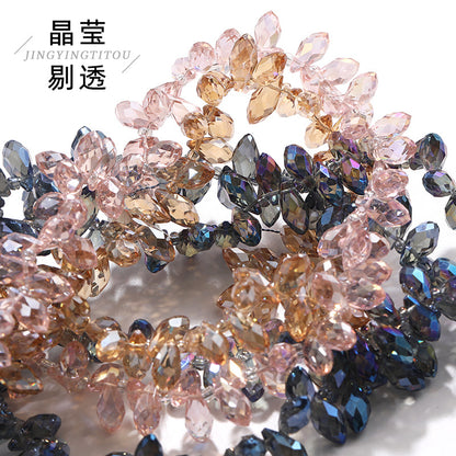 Water Drop Crystal Glass Beads - 6x12mm Horizontal Hole Multi-Color Beaded Curtain Clothing DIY