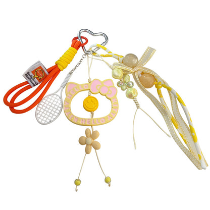 Creative miu dopamine KT cat bracelet keychain bag pendant accessories car school bag keychain pendant