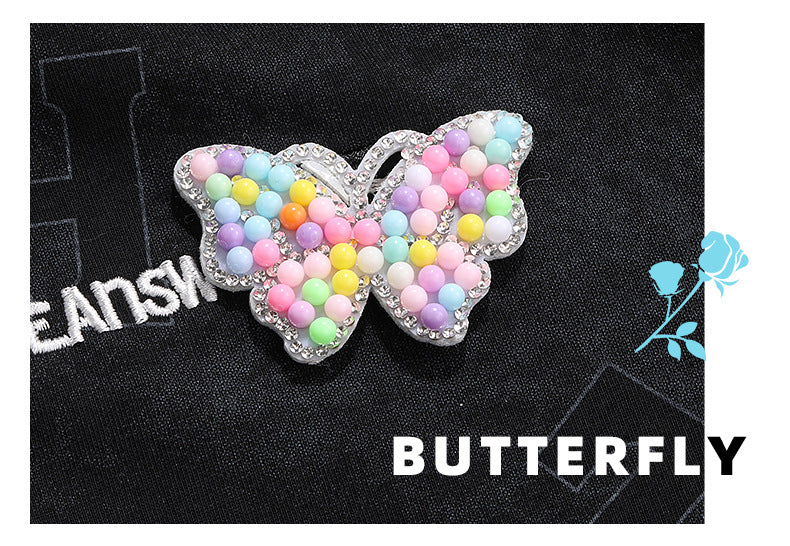 Rabbit Rhinestone Pearl Patch - Hot Diamond Sticker Clothes Shoes Flower Hair Accessories