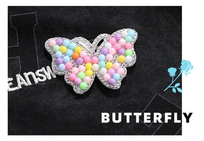 Rabbit Rhinestone Pearl Patch - Hot Diamond Sticker Clothes Shoes Flower Hair Accessories