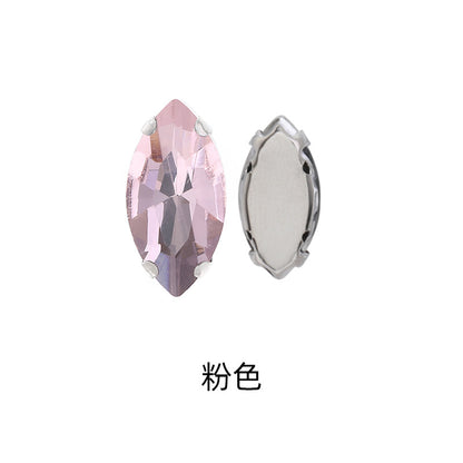 Navette Crystal Square Claw Rhinestones - Thickened Bottom Hand-Sewn Shoes Luggage Clothing Accessories
