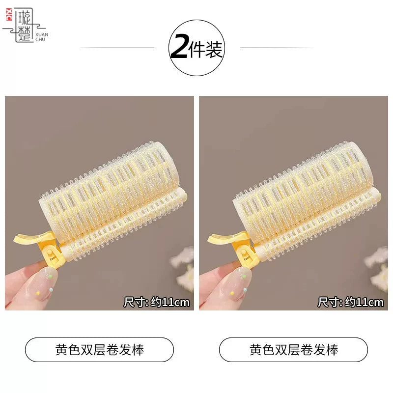 Lazy air bangs, curling tubes, female high skull top styling artifacts, forehead hair roots, fluffy clips, curling pins, headdresses