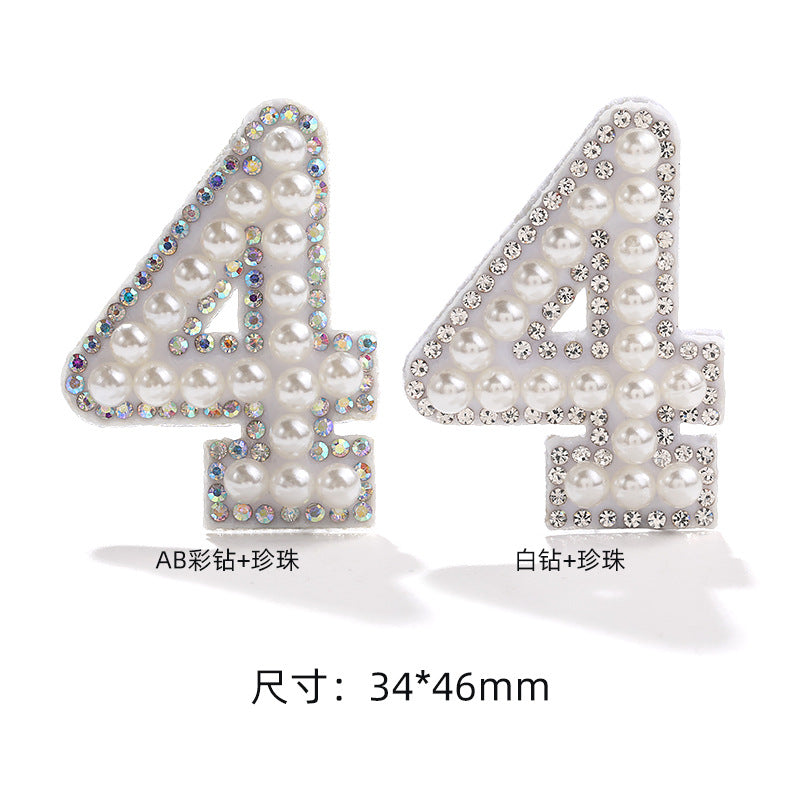 Hot Patch Non-Woven Digital Patches - DIY Clothing Accessories White Imitation Pearl Diamond