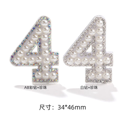 Hot Patch Non-Woven Digital Patches - DIY Clothing Accessories White Imitation Pearl Diamond