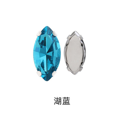 Navette Crystal Square Claw Rhinestones - Thickened Bottom Hand-Sewn Shoes Luggage Clothing Accessories
