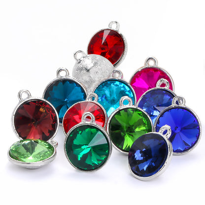 12mm zinc alloy satellite single pendant bag, necklace, bracelet, clothing decoration, accessory satellite shape round single-hole pendant