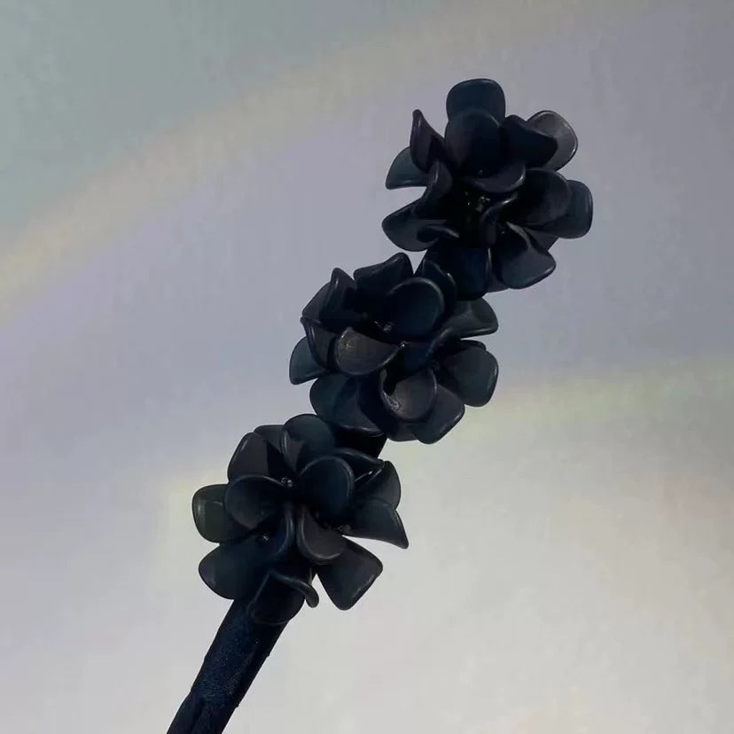 Floral hair wand bun updo tool, lazy minimalist flower bud headpiece, acrylic upgraded hydrangea hair accessory