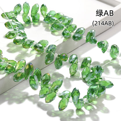 Water Drop Crystal Glass Beads - 6x12mm Horizontal Hole Multi-Color Beaded Curtain Clothing DIY