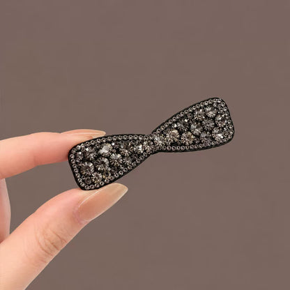 Japanese and Korean new rhinestone bow hair clip, side clip, side bangs clip, high-end front hair clip, hair clip
