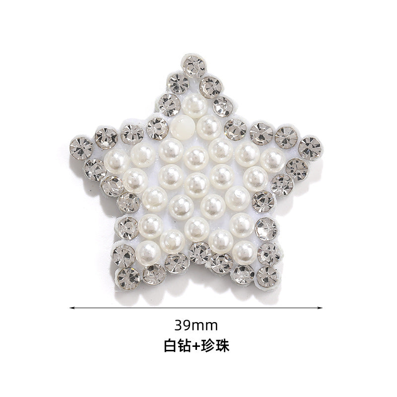 Rabbit Rhinestone Pearl Patch - Hot Diamond Sticker Clothes Shoes Flower Hair Accessories