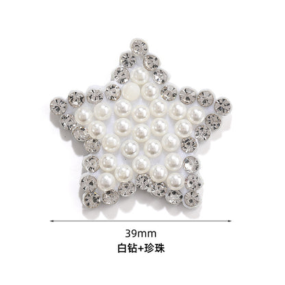 Rabbit Rhinestone Pearl Patch - Hot Diamond Sticker Clothes Shoes Flower Hair Accessories