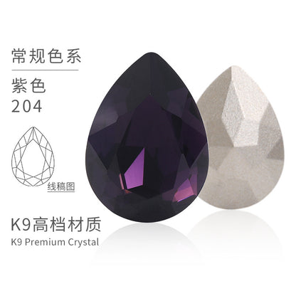 K9 material, pointed bottom pear-shaped rhinestone, color-resistant base, clothing crystal accessories, high-end pinkstone rhinestone