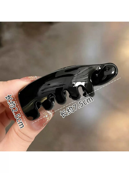 Amber banana clip, extra small size, low hair volume, premium non-slip ponytail twist clip, grab clip, women's back head accessory vertical clip