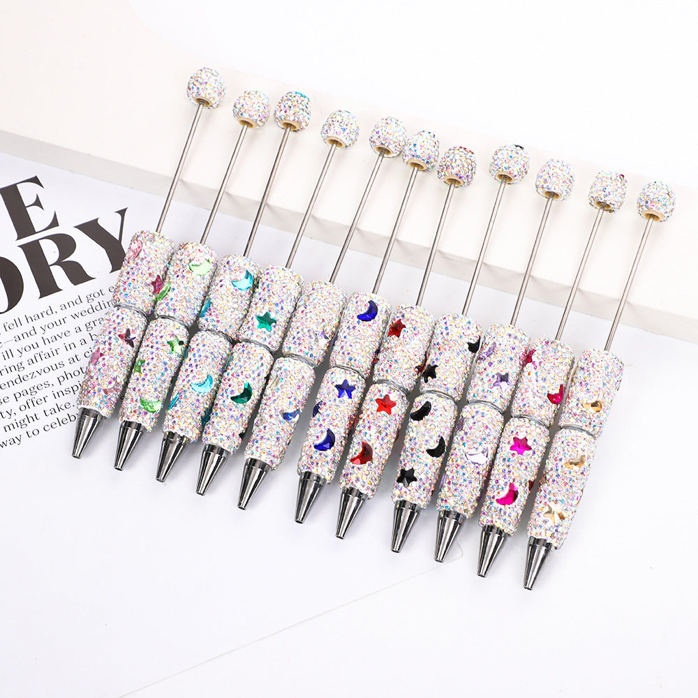 Star Moon Full Diamond Ballpoint Pen Creative DIY Beadable Handmade Diamond Ballpoint Pen Manufacturer Gift Pen Wholesale