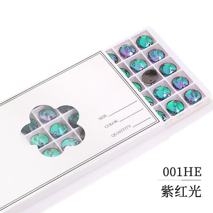 Flat Bottom Hand-Sewn Diamond K9 Satellite Round Flat Buckle Double Hole Punched Hand-Sewn Diamond Wedding Dress Apparel Accessories Super Flash Satellite