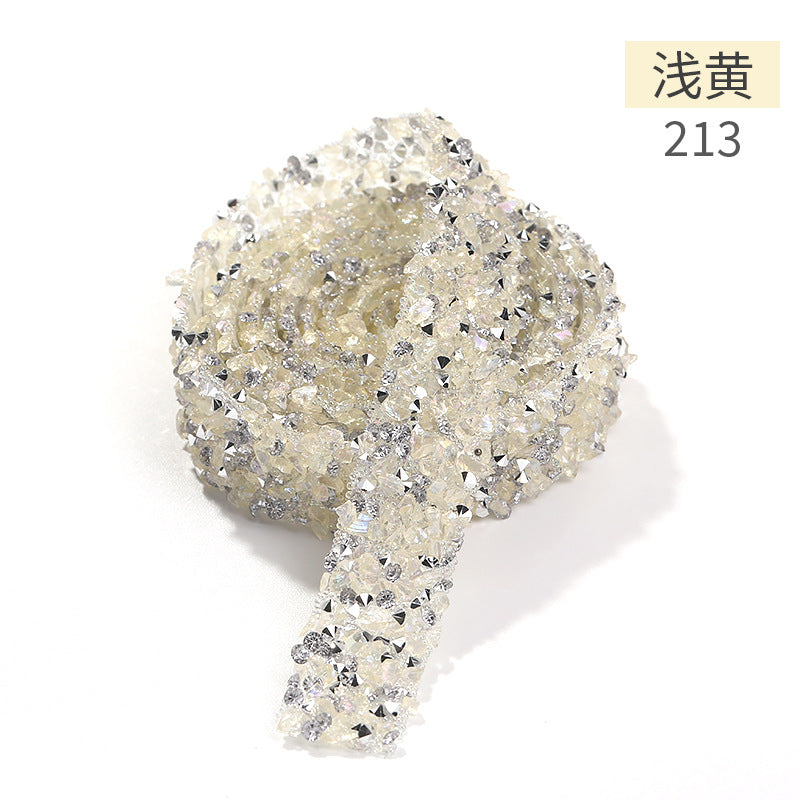 小红书新款碎石钻带鞋子包包服装饰品等手工配件撕下即粘树脂钻带