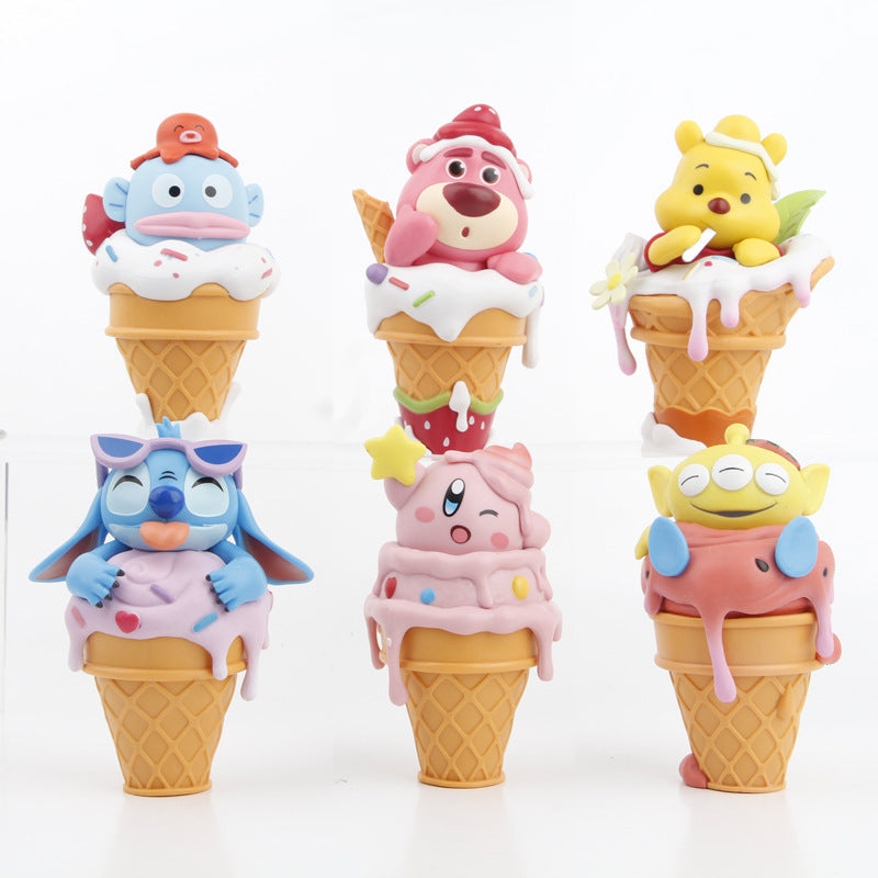 cone figure ice cream star kirby ice cream strawberry bear cone steedi vinnie bear pvc ornament wholesale q