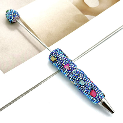 DIY electroplating colorful shell full diamond pen new heavy industry diamond beaded pen cross-border hot selling educational student stationery