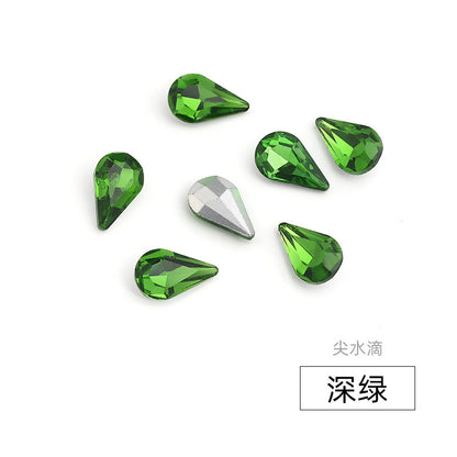 Long Drop Teardrop Diamond Rhinestones - Silver Crystal Luggage Jewelry Nail Art Clothing Hair Accessories