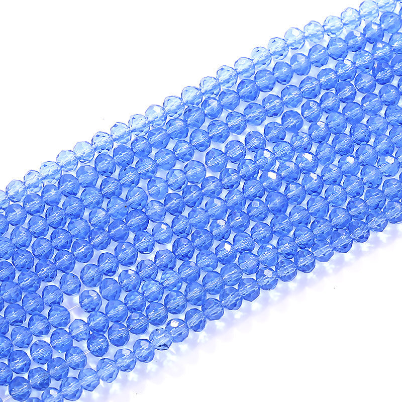 2mm crystal through-hole glass flat bead bracelet, necklace, accessories, door curtain beads, clothing materials, DIY flat beads, loose beads