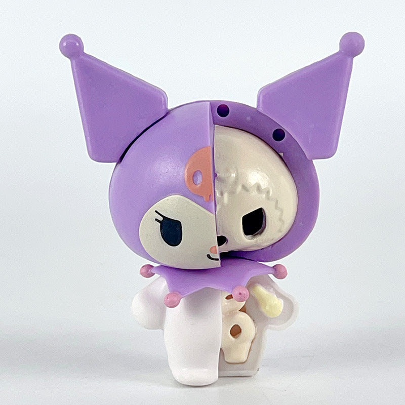 Cross-border semi-planed kulomi KT cat Melody half-skeleton creative trend cute figure model ornaments