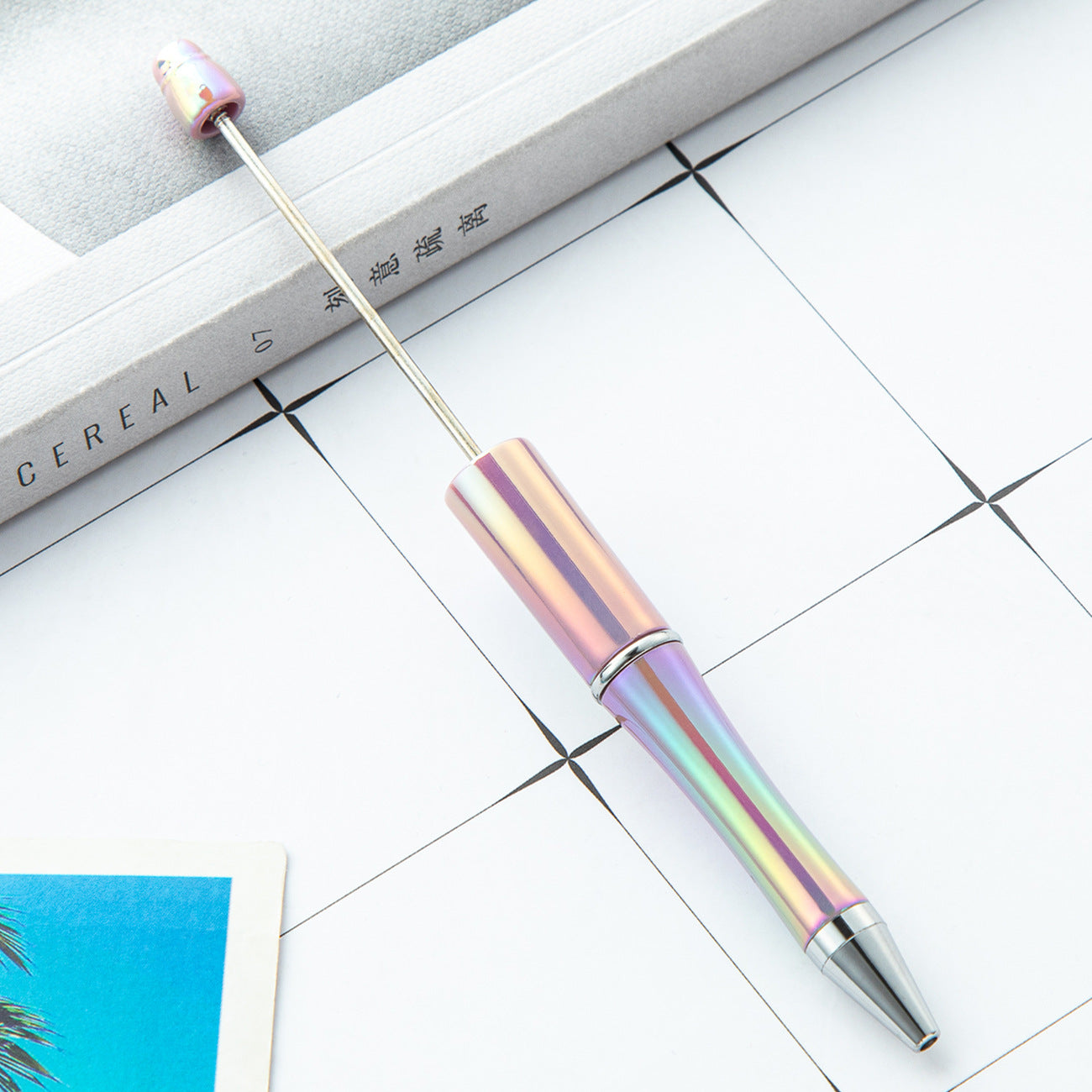 DIY Ballpoint Pen - Wholesale Plastic Printable Logo UV Gradient Beaded Pen