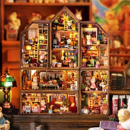 Wisdom House DIY Cottage QH Series Building Block Town Full Set Combination Handmade Assembled Mini Toy Model Gift