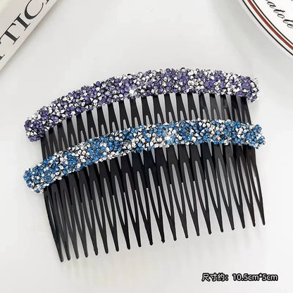 Premium glitter rhinestone hair comb, loose hair management tool, 2026 new toothbrush, bangs inverted comb, elegant hair clip, hair accessory