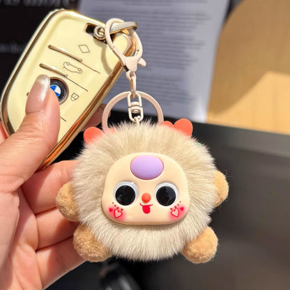 Cute imitation otter rabbit long legs small briquette car keychain pendant plush bag pendant gift doll doll