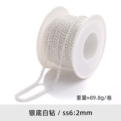 Zircon claw chain 2.5 3 4mm dense white rhinestone claw chain phone case, nail art, clothing, DIY accessories