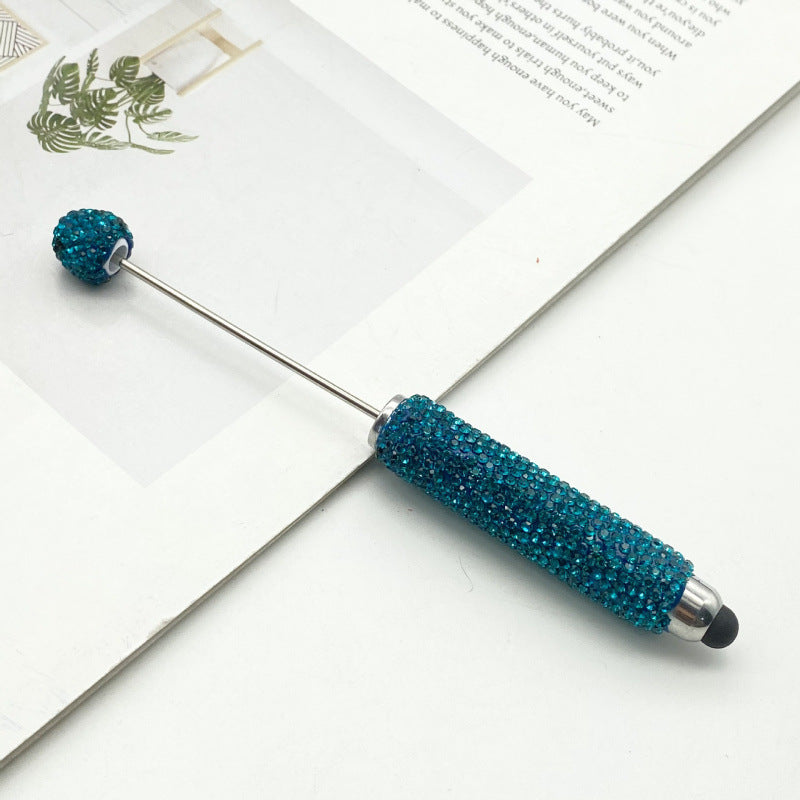 DIY touch screen full diamond ballpoint pen multi-function capacitive stylus cute pen ins solid color rhinestone touch screen pen in stock