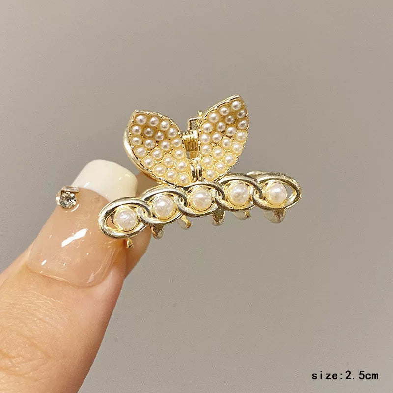 2026 new high-end flash diamond metal hairpin small grab clip women's bangs clip side forehead hairpin Korean headdress