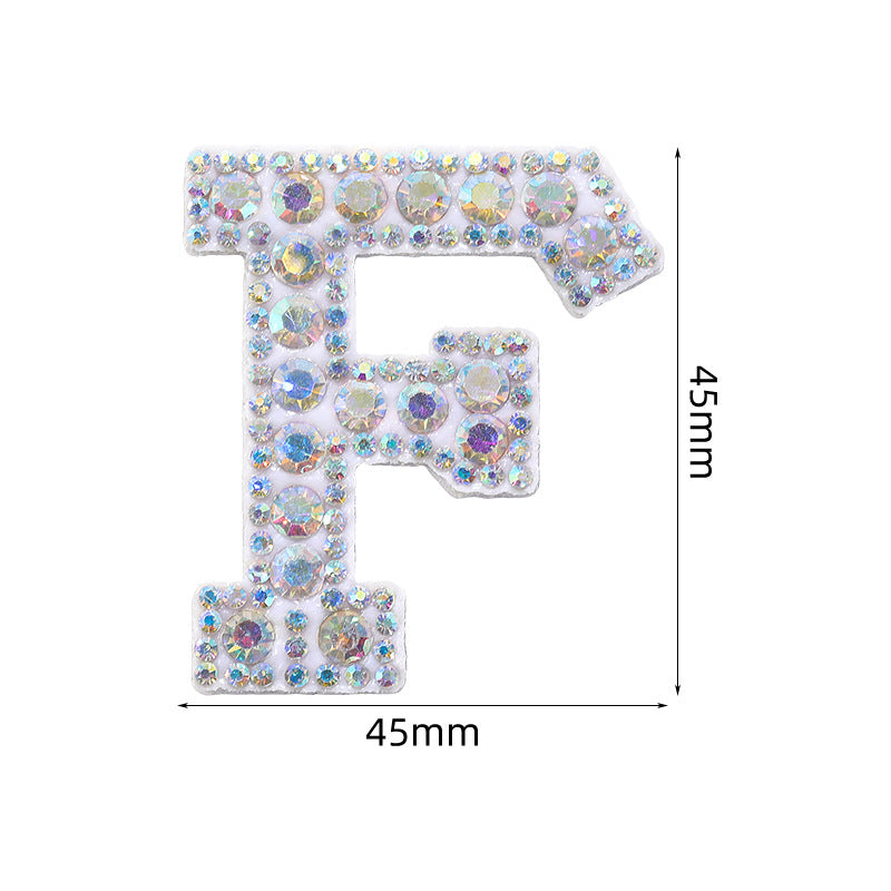 In stock AB color hot stamp diamonds, pearl letter embroidery badges, badges, patch patches, apparel accessories, full diamonds, full diamonds